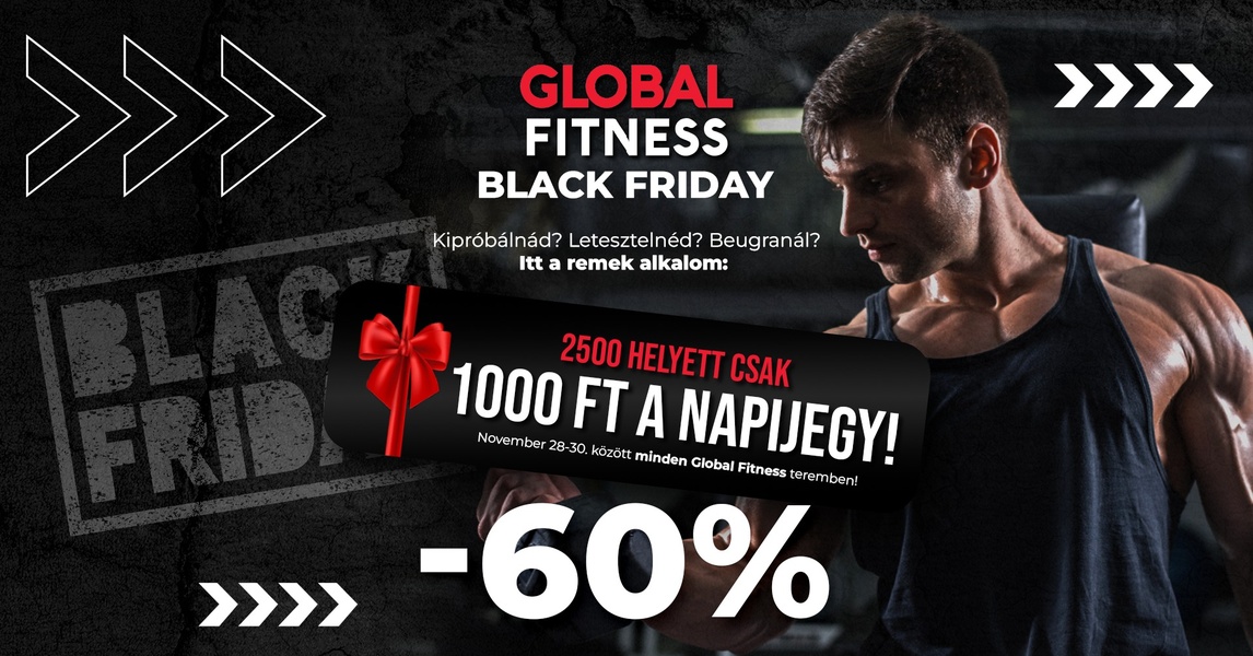 A high-impact promotional image for a gym membership featuring a bold discount offer and a strong fitness-focused visual hook.